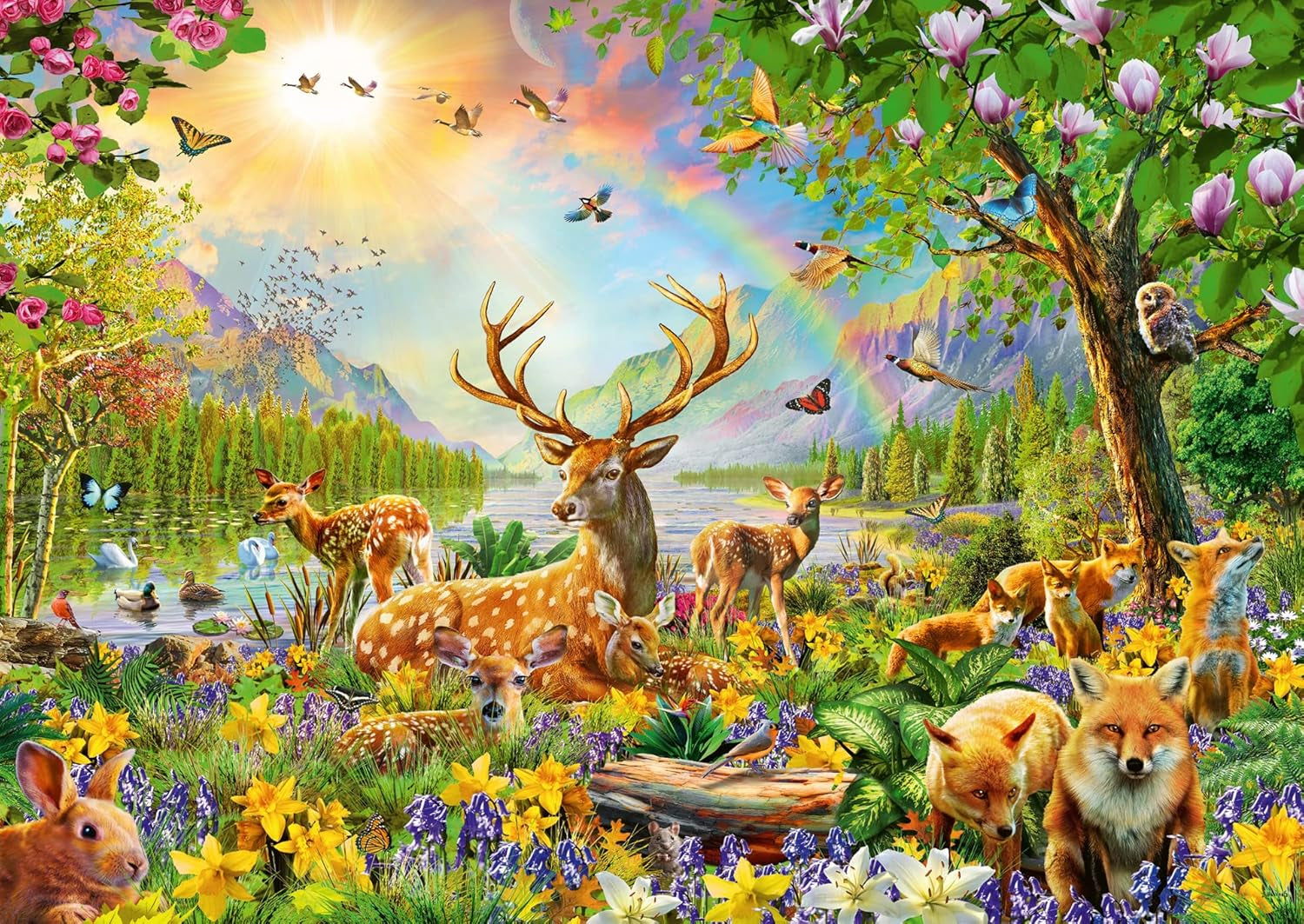 Ravensburger Puzzle jigsaw pentru copii - 13352 Familie de căprioare grațioase - puzzle jigsaw de 200 de piese pentru copii cu vârsta de 8 ani și peste Puzzle Naty Shop