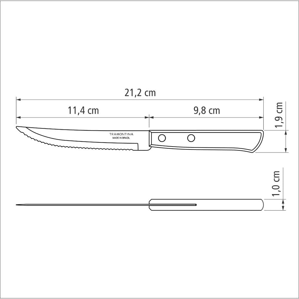 Set de tacâmuri pentru grătar Tramontina, 14 piese, din oțel inoxidabil, set pentru grătar cu tacâmuri pentru friptură Bucatarie Naty Shop