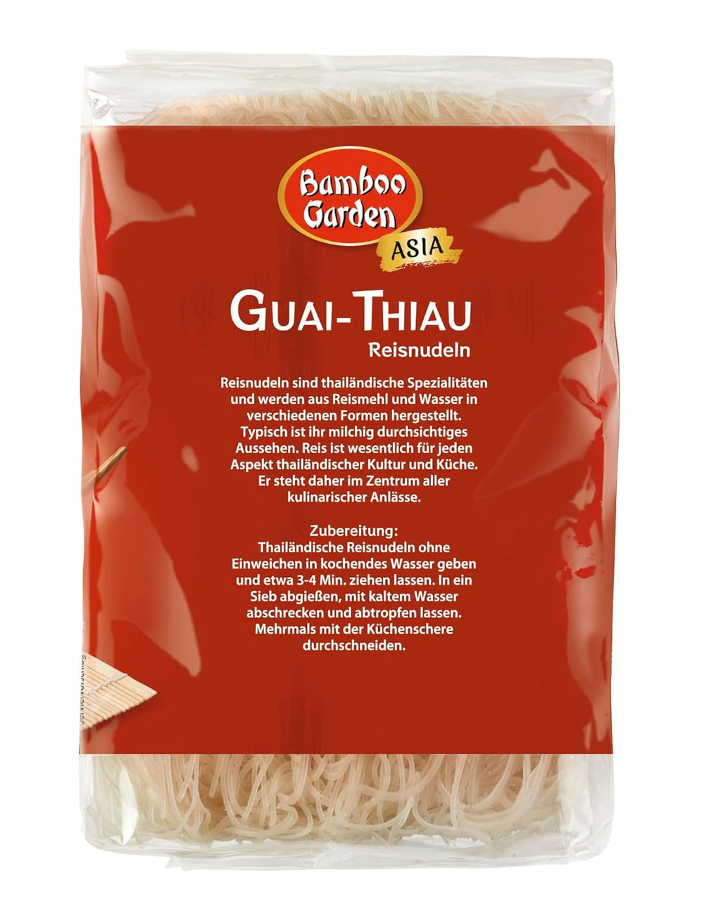 Tăiței de orez Guai Thiau din Bamboo Garden, 250 g (designul ambalajului poate varia)