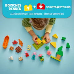DUPLO Peppa Pig Campingausflug mit Papa Wutz – Montessori Spielzeug für Mädchen & Jungen ab 2 Jahren – inkl. Zelt, Kanu, Lagerfeuer und 2 Figuren – Fördert Motorik & Farberkennung – Geschenk - 10452