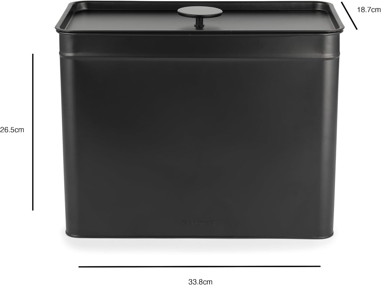 Salter BW12614EU7 Set de cutii de depozitare Kuro - 4 recipiente de bucătărie, pâine/ceai/cafea/zahăr, cutii pătrate de organizare, ușor de curățat, păstrează alimentele proaspete, negru Cutii depozitare alimente Naty Shop