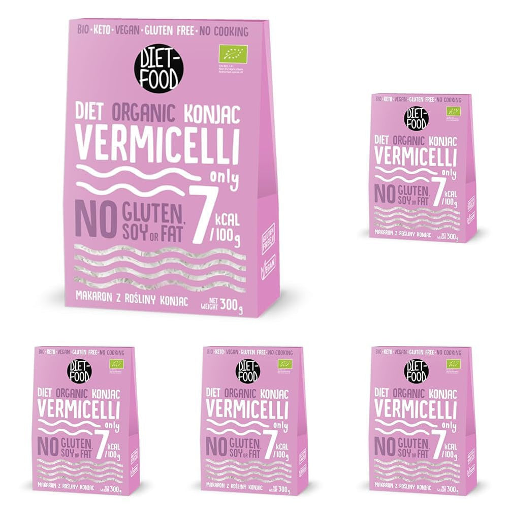 DIET-FOOD Orez instant organic Shirataki Konjac, cu conținut scăzut de carbohidrați, cu conținut scăzut de calorii, vegan, fără grăsimi, fără soia, fără gluten, keto-friendly, pentru slăbit, 300 de grame