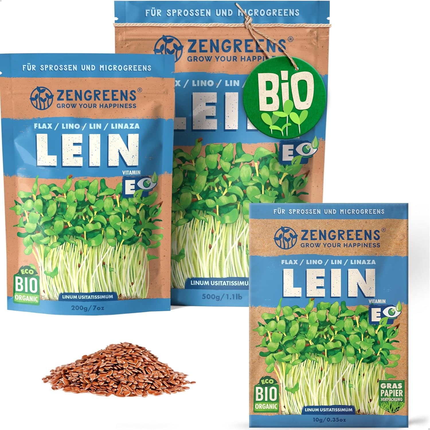 Bio Sonnenblumen Samen - Wähle Zwischen 10G, 200G Und 500G - Sonnenblume Mit Keimrate Von Über 97% - Keimsprossen - Sonnenblumensamen Zum Sprossen Ziehen - Wiederverschließbare Verpackung