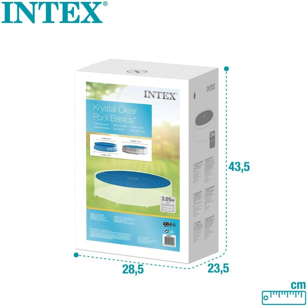 Prelată solară Intex pentru piscine Easy și Frame, lățime 305 cm, grosime 120 microni, dimensiune fabricată: aprox. 290 cm, 28011 Albastru