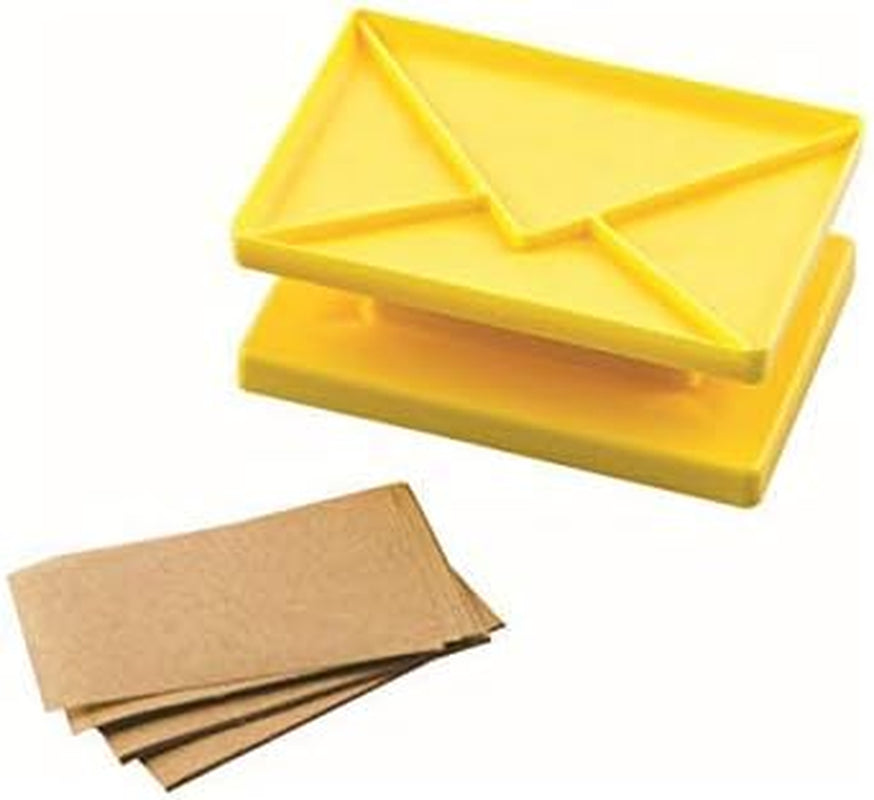 Silikomart | Kit Surprise, Forme de Biscuiți Plic + 80 Foi de Hârtie, Galben, Dimensiuni 75 x 50 mm, Fabricat în Italia