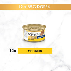 Gourmet Gold Feine Pastete Katzenfutter nass, mit Huhn, 12er Pack (12 x 85g)