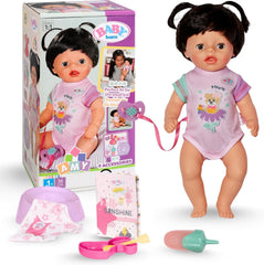 BABY Born Amy - 36cm große Puppe - Babypuppe mit 7 Funktionen für Kleinkinder ab 1 Jahr - Funktioniert ohne Batterien - Inkl. Accessoires & Strampler