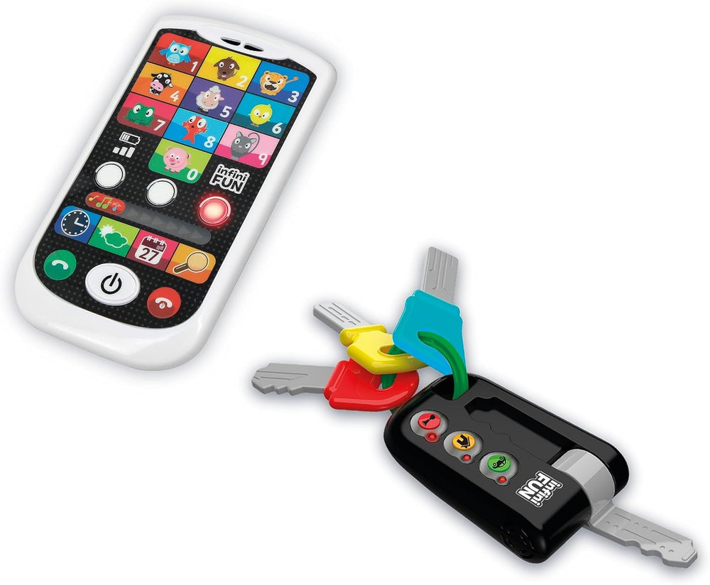 My Duo High-Tech Phone + Key - Un telefon și o cheie foarte realiste. - Jucărie pentru proiecte de învățare multiple de la 12 luni Jucarii Bebe Naty Shop