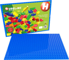 Hubelino #420329 560er Grundplatte (20x28 Noppen, 32x44,8cm) in Blau, kompatibel mit großen Bausteinen Anderer Hersteller, Made in Germany