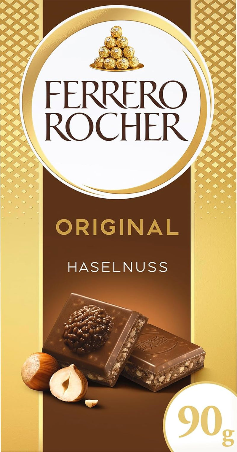 Baton Ferrero Rocher – Ciocolată albă cu alune – Cadou de Ziua Îndrăgostiților pentru el și ea – 1 baton de ciocolată x 90g