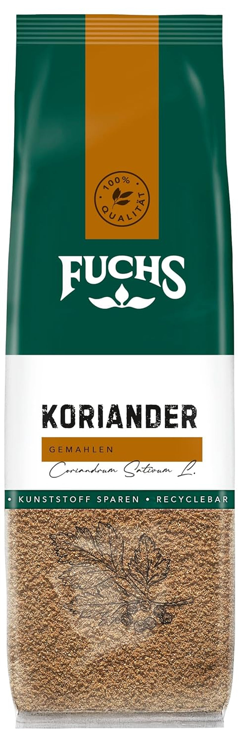 Fuchs Gewürze - Koriander gemahlen im recyclebaren Nachfüllbeutel - 50 g