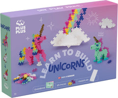 Plus-Plus 3908 Geniales Konstruktionsspielzeug, Learn to Build, Einhörner, Kreativ-Bausteine, 275 Teile
