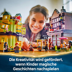 LEGO Harry Potter Qualität für Quidditch & Fortescues Eissalon - Set mit 2 Winkelgasse Läden, 6 Minifiguren & Zubehör inkl. Nimbus 2000 Besen - Geschenk für Jungen & Mädchen ab 8 Jahren - 76452