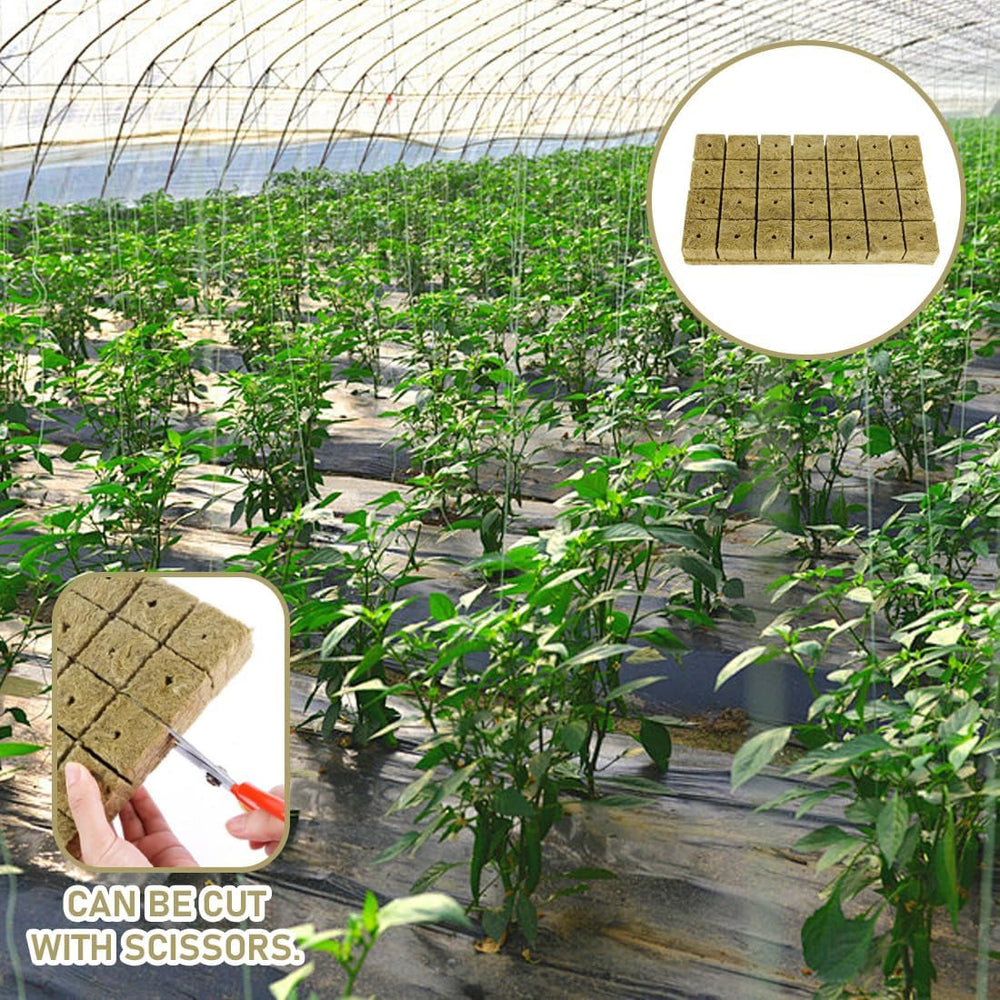 Cuburi Rockwool pentru răsaduri 28 - Cuburi Rockwool 4x4x4cm - Cuburi pentru răsaduri, Cuburi Rockwool, Sisteme hidroponice pentru răsaduri/Plante clonate/Proiecte școlare, Cultivarea răsadurilor fără sol