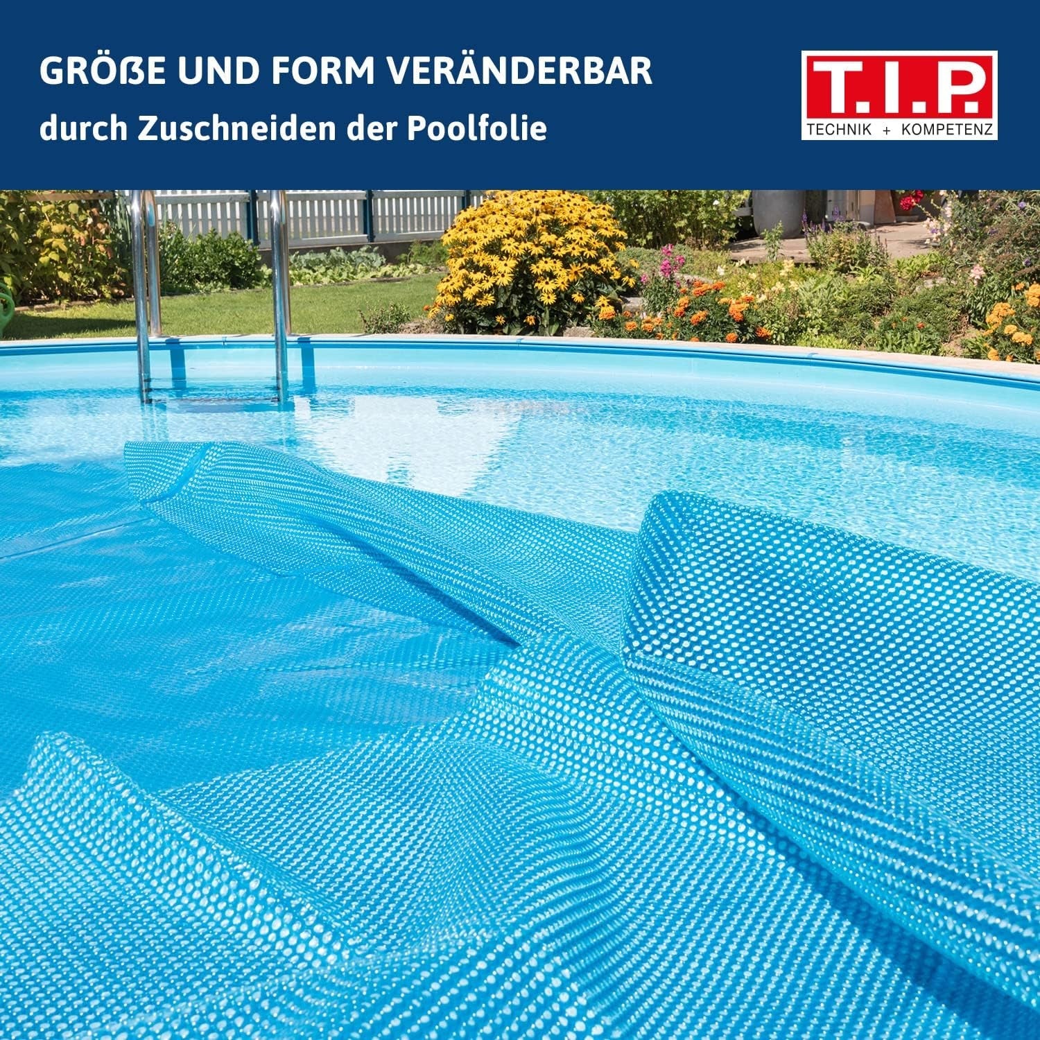 Acoperire solară TIP pentru piscine rotunde Ø 4,6 m - Acoperire eficientă pentru piscină, previne pierderile de căldură, ecologică, instalare ușoară, eficientă energetic prin energie solară, SSF 460/120, 30451