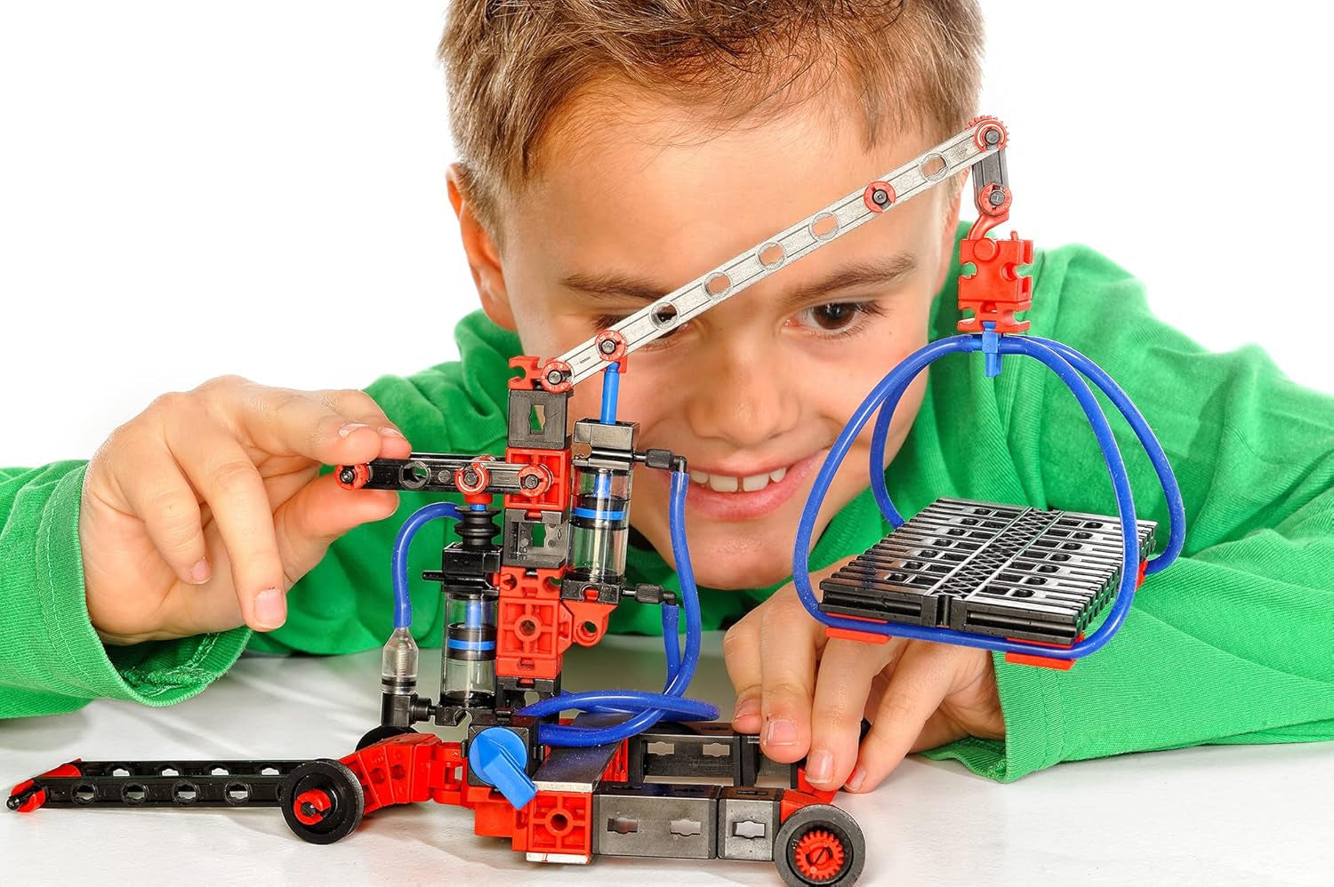 fischertechnik 533874 PROFI Pneumatic Power – Bausatz für Kinder ab 8 Jahren, pneumatisch betriebenes Spielzeug, Bagger und 4 weitere Modelle zum Zusammenbauen