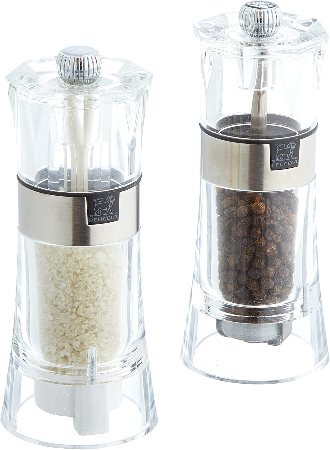 OSLO Duo acrilic/oțel inoxidabil 14 cm Rasnite si Feliatoare Naty Shop Set râșniță pentru sare și piper