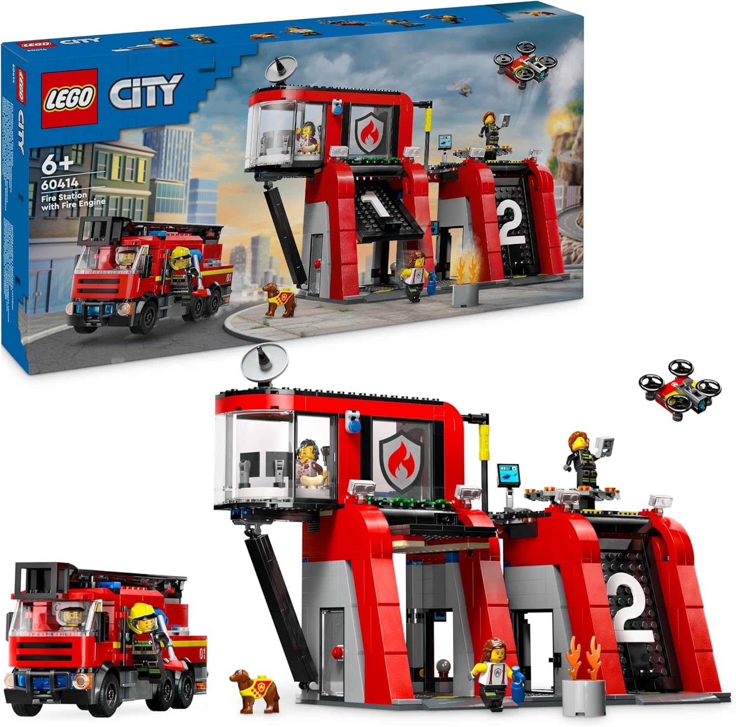 LEGO City Flughafenlöschfahrzeug - Spielzeug Einsatzfahrzeug - Modellbau mit 4 Feuerwehr Minifiguren - Geburtstagsgeschenk für Jungen ab 7 Jahren und Technikfans - 60499