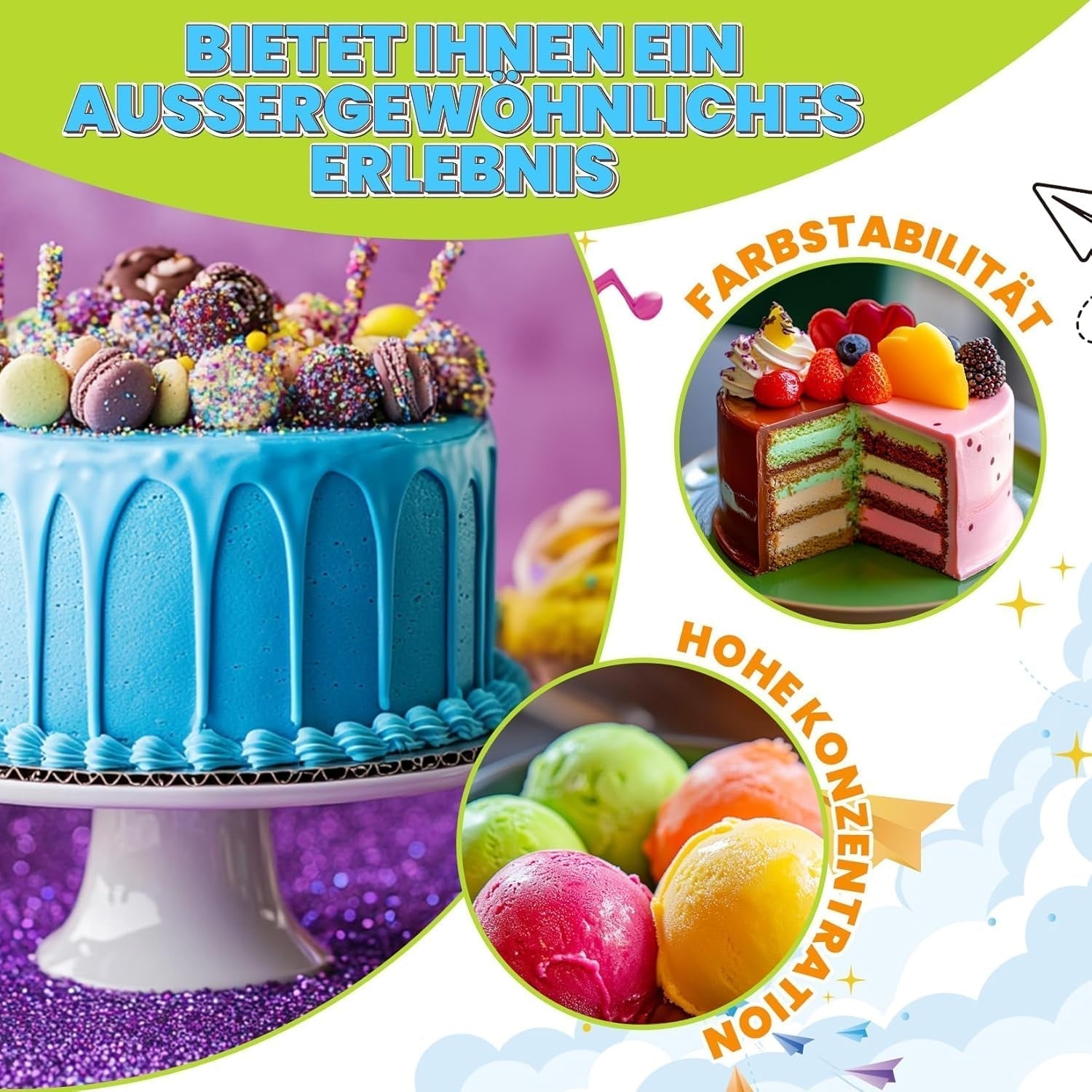 Coloranti alimentari lichizi sau gel, diverse marimi si culori Naty Shop