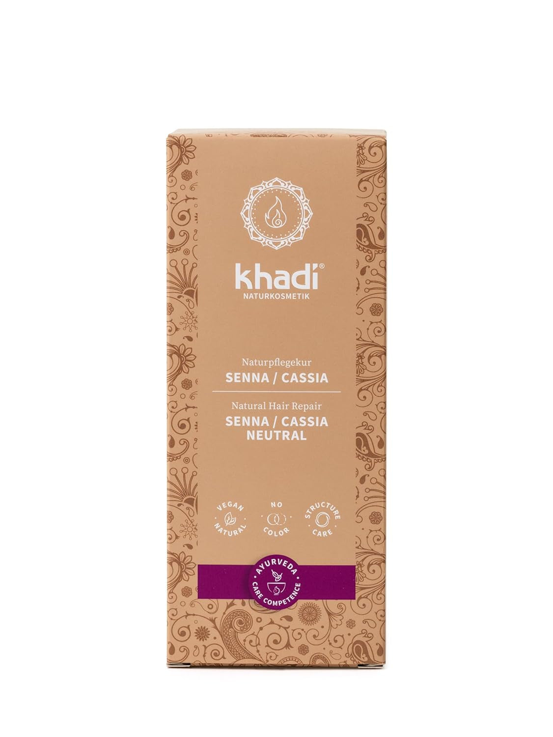 khadi GOLDBRAUN culoare de păr din plante, culoare de păr de la chihlimbar strălucitor la maro auriu catifelat și strălucitor, culoare de păr naturală 100% pe bază de plante, naturală și vegană, produse cosmetice naturale certificate, 100g Vopsea pentru par Naty Shop Neutru Senna/Cassia 100 G (1 pachet) Singur