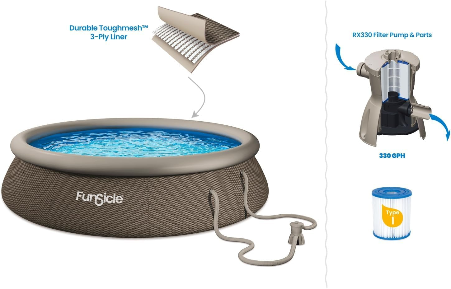 Piscină autostabilizantă Quickset Designer™ Ø3,66m x h 76cm