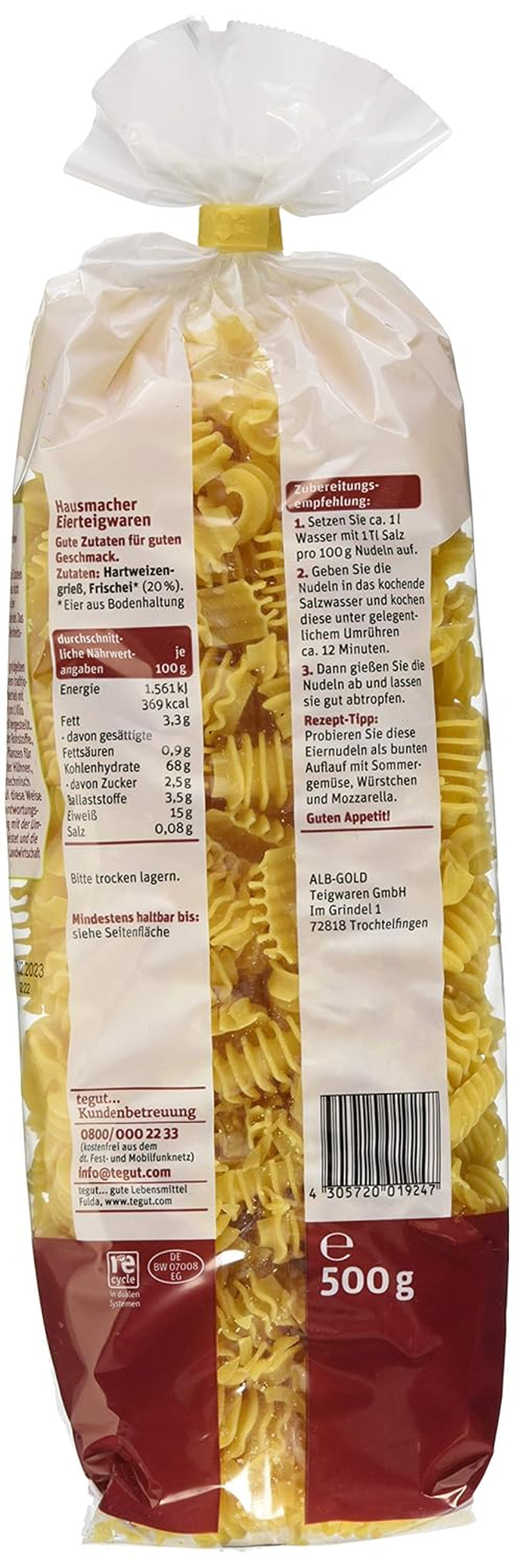 tegut... Taitei cu ou Rilli, 1 x 500 g