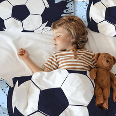 Lenjerie de pat pentru baieti, fotbal, poliester microfibra Lenjerie de pat - copii Naty Shop