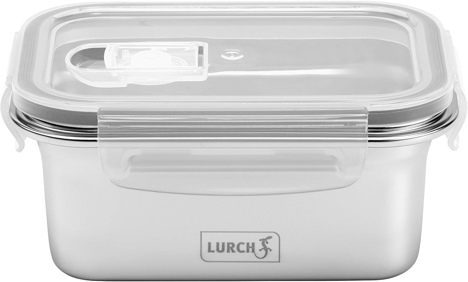 Lurch 240895 Cutie de prânz Cutie de siguranță/de depozitare din oțel inoxidabil de înaltă calitate cu capac din plastic fără BPA 2000ml, transparent Cutii depozitare alimente Naty Shop 500ml