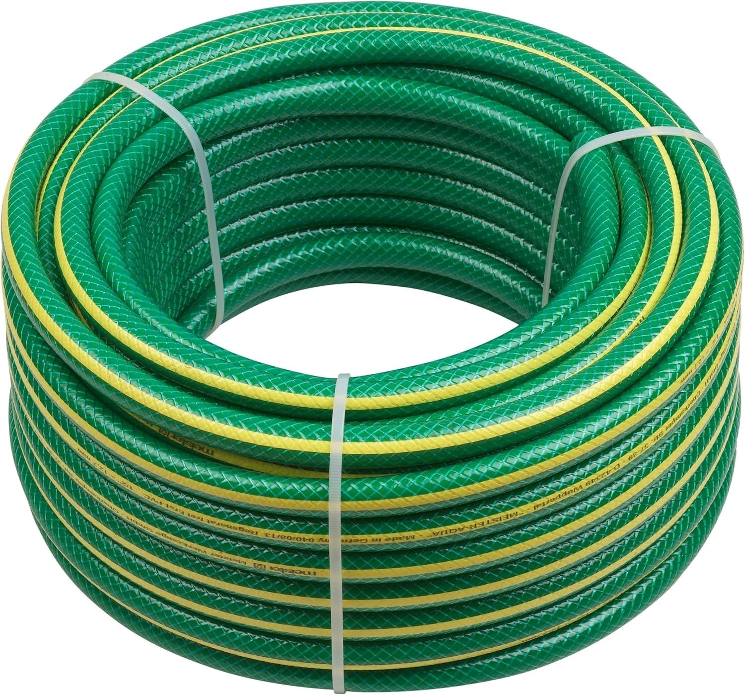 Furtun de grădină Meister țesut încrucișat, 19,05 mm (3/4 inch) - Lungime 20 m - Pentru udarea suprafețelor mici - Rezistent la strivire și abraziune - Rezistent la UV, Furtun de grădină din PVC virgin, Furtun de apă, 9920310