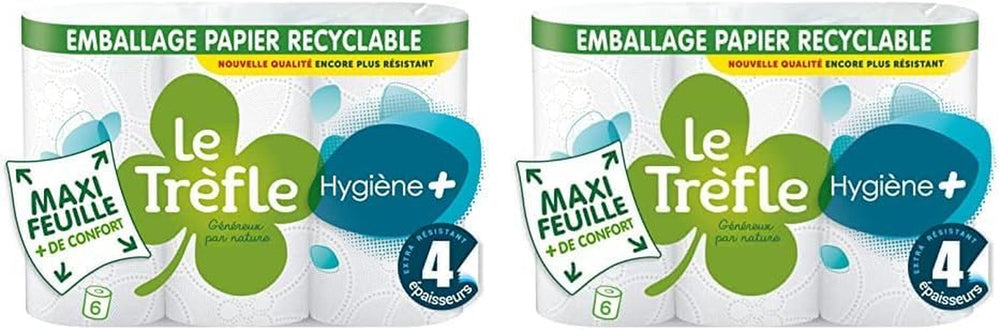 Le Trefoil Hygiene + hârtie igienică, 6 role, 4 tări (pachet cu 2)