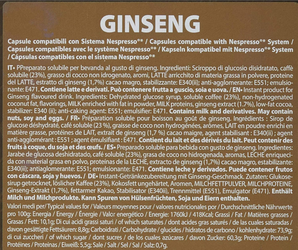 Instant soluble product Ginseng capsules 4.3g x 40 capsules
