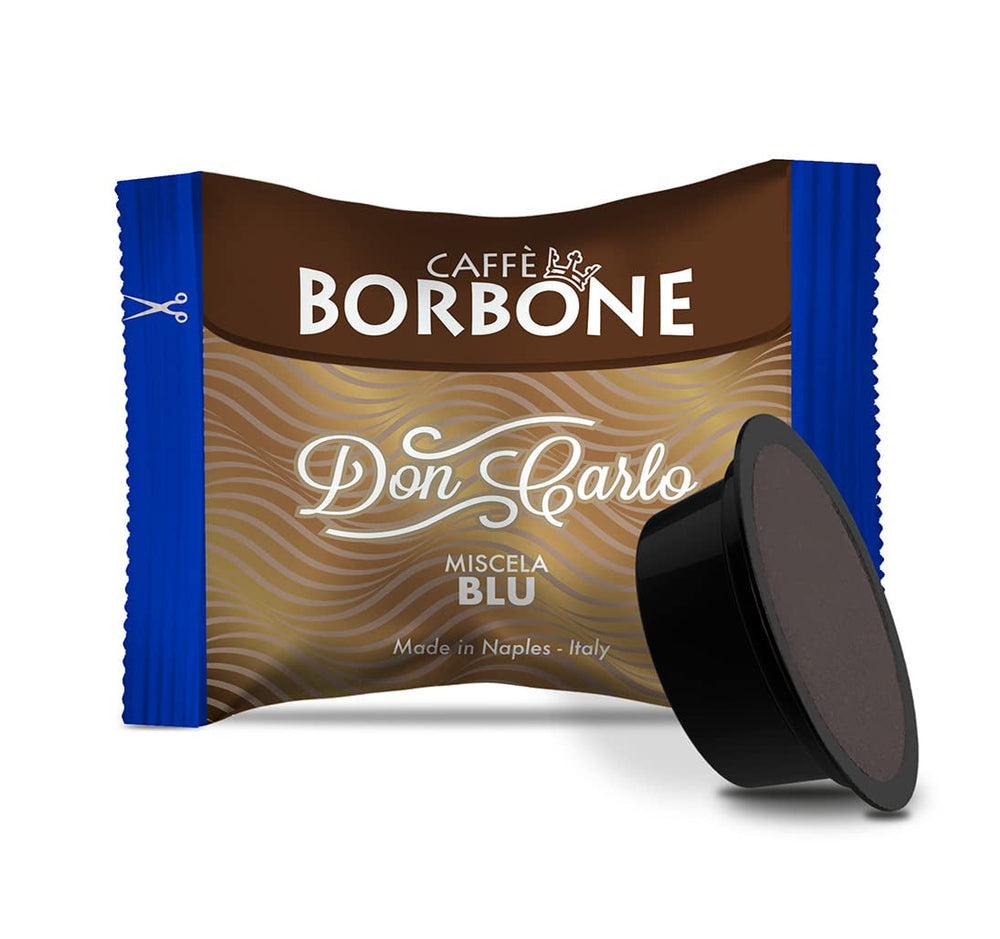 Caffè Borbone Don Carlo Blaue Blend - 50 Kapseln - Kompatibel mit Lavazza®* A Modo Mio®* Haushalts-Espressomaschinen