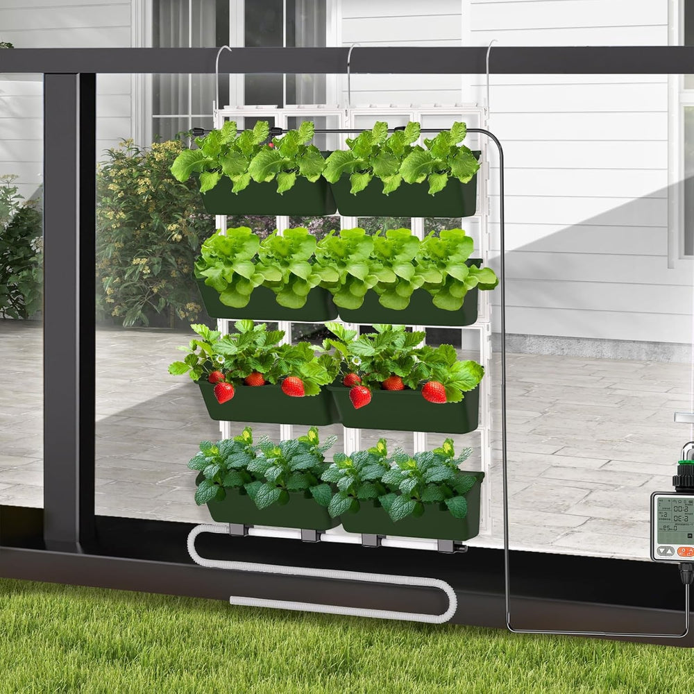 Hängende Vertikale Wand Pflanze, Vertikale Pflanzenwand Balkonbar Pflanzenwand Indoor mit Smart-Timer und Wasserpumpe Blumentopf Wand für Hof Garten Balkon Home Decoration