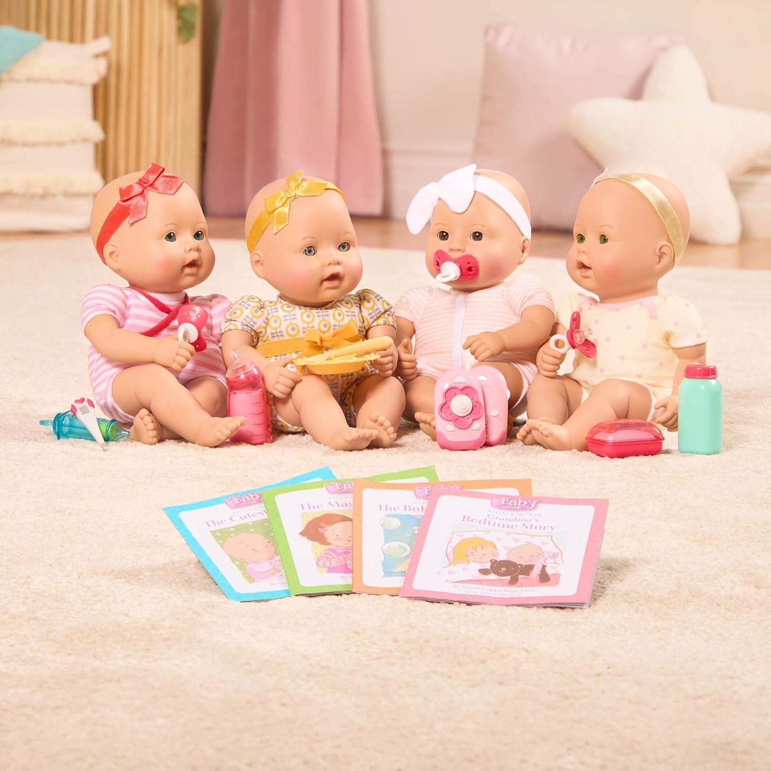 Păpușă Baby Sweetheart - Seara de culcare - 31 cm - Corp moale - Accesoriu pentru suzetă - Joc de simulare - Jucărie pentru copii de 3 ani și peste