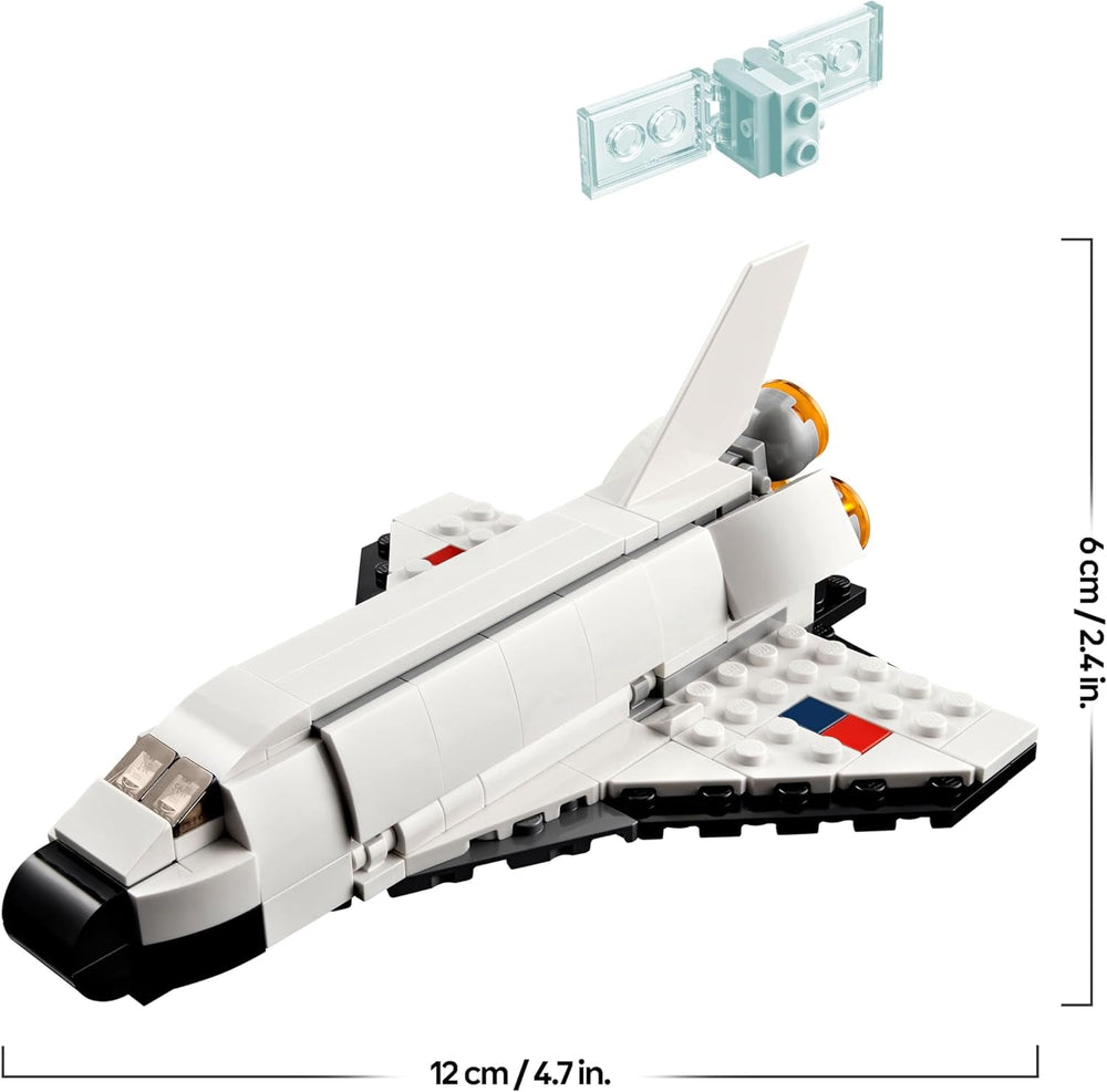 LEGO 31134 Creator 3in1 Spaceshuttle Spielzeug zum Astronauten zum Raumschiff, Konstruktionsspielzeug für Kinder, Jungen, Mädchen ab 6 Jahren, kreative Geschenkidee