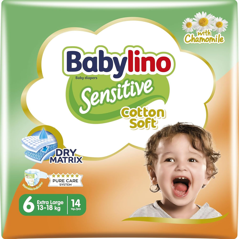 Scutece pentru bebeluși sensibili, mărimea 7, extra large plus (+15 kg), 14 bucăți