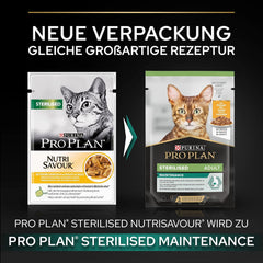 Hrană umedă sterilizată Pro Plan pentru pisici adulte, cu pui, pachet de 26 (26 x 85 g)