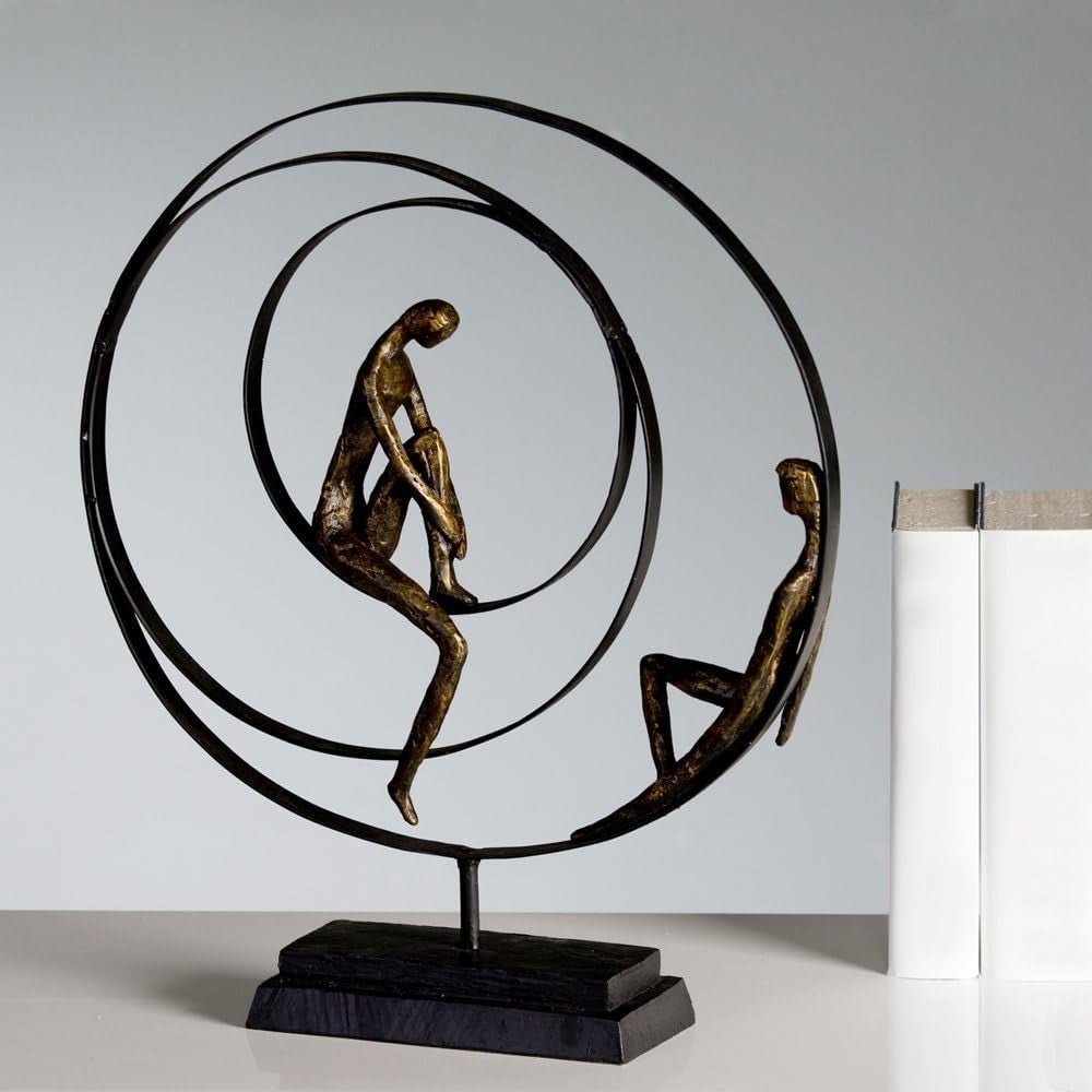 Casablanca sculptură decorativă figurină - Fabricat din rășină sintetică - Model: Patience - Culori: Bronz Negru - Decorativ camera de zi - Înălțime 41 cm Statuete si sculpturi Naty Shop