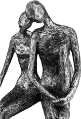Casablanca Sculptură - Figurină decorativă Cuplu - Poliresină - Culoare: argint antic Înălțime 25 cm Statuete si sculpturi Naty Shop