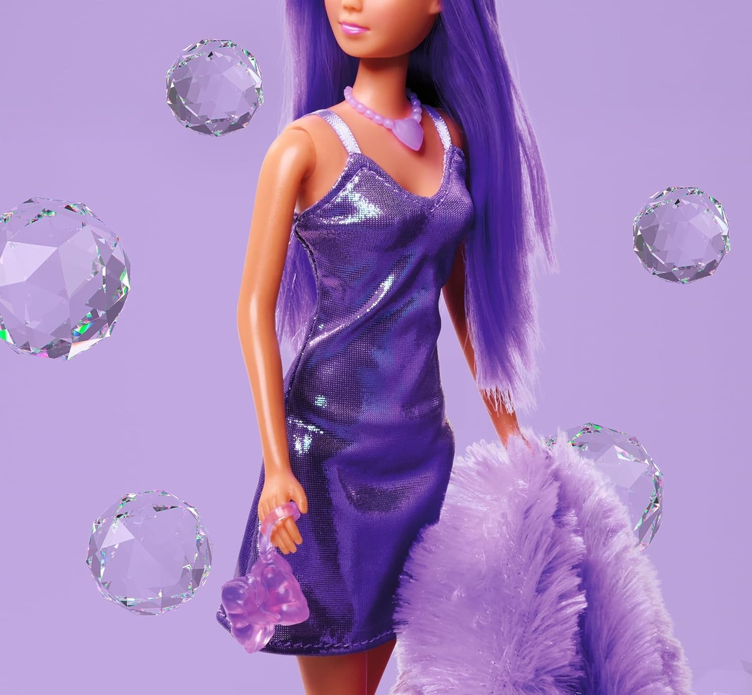 Simba Steffi Love Fluffy, Puppe im Gürtelkleid mit Felljacke und tollem Modezubehör, 29cm Spielpuppe, ab 3 Jahren