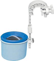 Piscină dreptunghiulară - Piscină supraterană - 300 x 200 x 75 cm, Albastră și Skimmer de suprafață - Skimmer de suprafață Deluxe montat pe perete - Skimmer suspendat, Gri