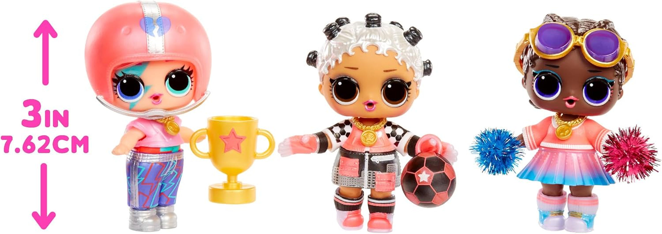 L.O.L. Surprise! All-Star Sports Vault Collection Tots - Inkl. 1 Puppe, Blindverpackung, 12 Puppen zum Sammeln, 8 Zubehörteile zum Auspacken, Ideal für Kinder ab 4 Jahren, Rosa