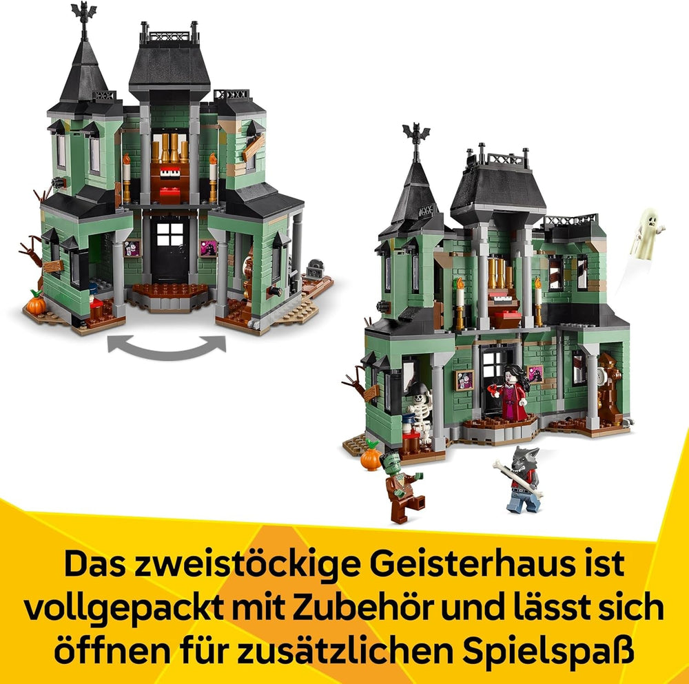 LEGO Creator Geisterhaus - 3-in-1 Spielzeug mit Haus - Bauset umbaubar in Schiff oder Zug - Mit 5 gruseligen Minifiguren - Cooles Halloweengeschenk für Jungen und Mädchen ab 9 Jahren - 31167