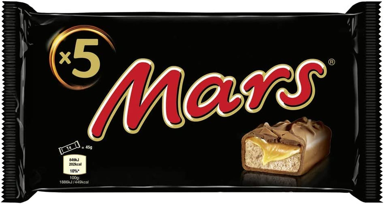 Baton de ciocolată, caramel, ciocolată, 1 pachet de 5 batoane (1 x 225 g) (pachet de 4)