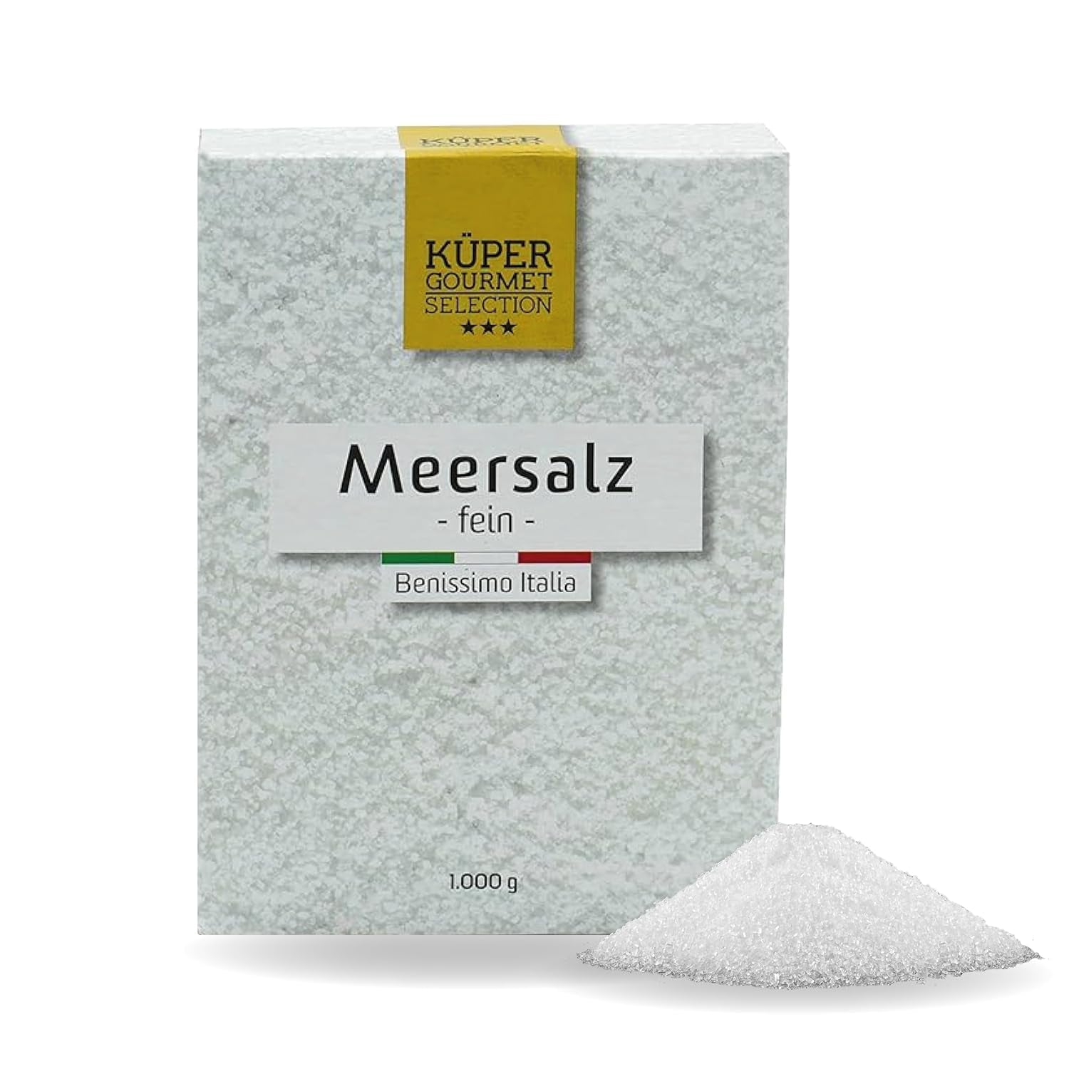 Küper Selection Meersalz - 1000g grobes Salz zum Würzen und Verfeinern - ohne Zusätze oder chemische Nachbehandlung