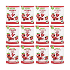 Chipsuri de fructe organice „100% căpșuni”, chipsuri de fructe cu căpșuni liofilizate (12 x 12 g) și noi flip-uri crocante organice cu porumb și morcov, gustare organică, de la 1 an, (9 x 30 g) 270 g