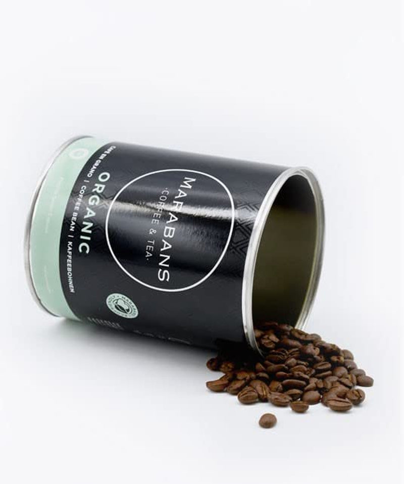 Boabe de cafea organice Marabans. Cutie de 250 g. ORIGINE: Honduras. Cafea 100% prăjită natural.