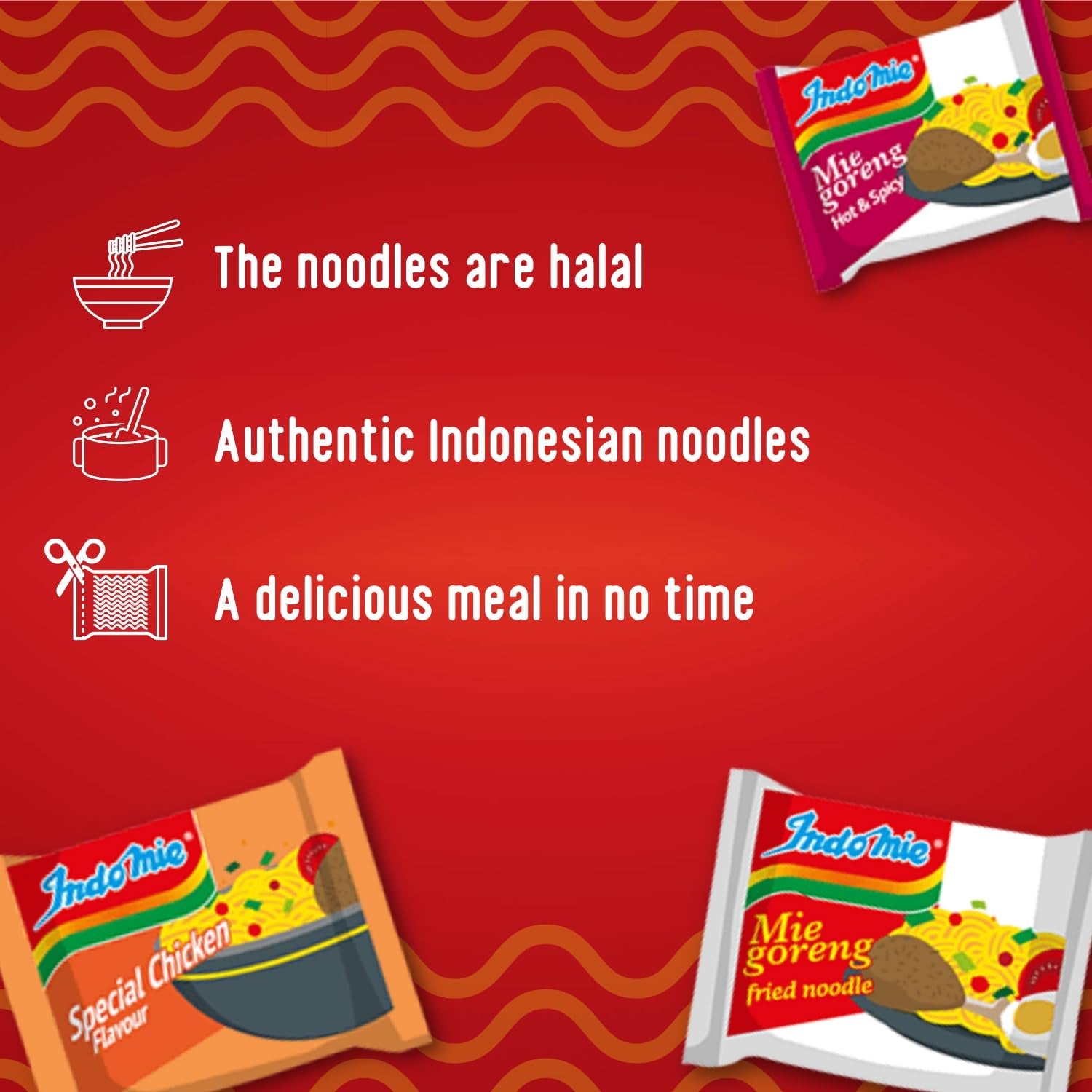INDOMIE - Tăiței instant Mi Goreng - Pachet multiplu (40 x 80 g)