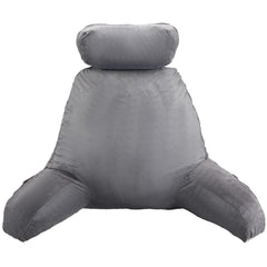 Pernă de citit VEVOR, pernă de pat (mare) cu tetieră detașabilă, pernă pentru spate cu 3 buzunare și material textil lavabil din catifea scurtă și spumă cu memorie mărunțită, lateral cu mâner, pentru vizionarea la televizor, citit, jucat