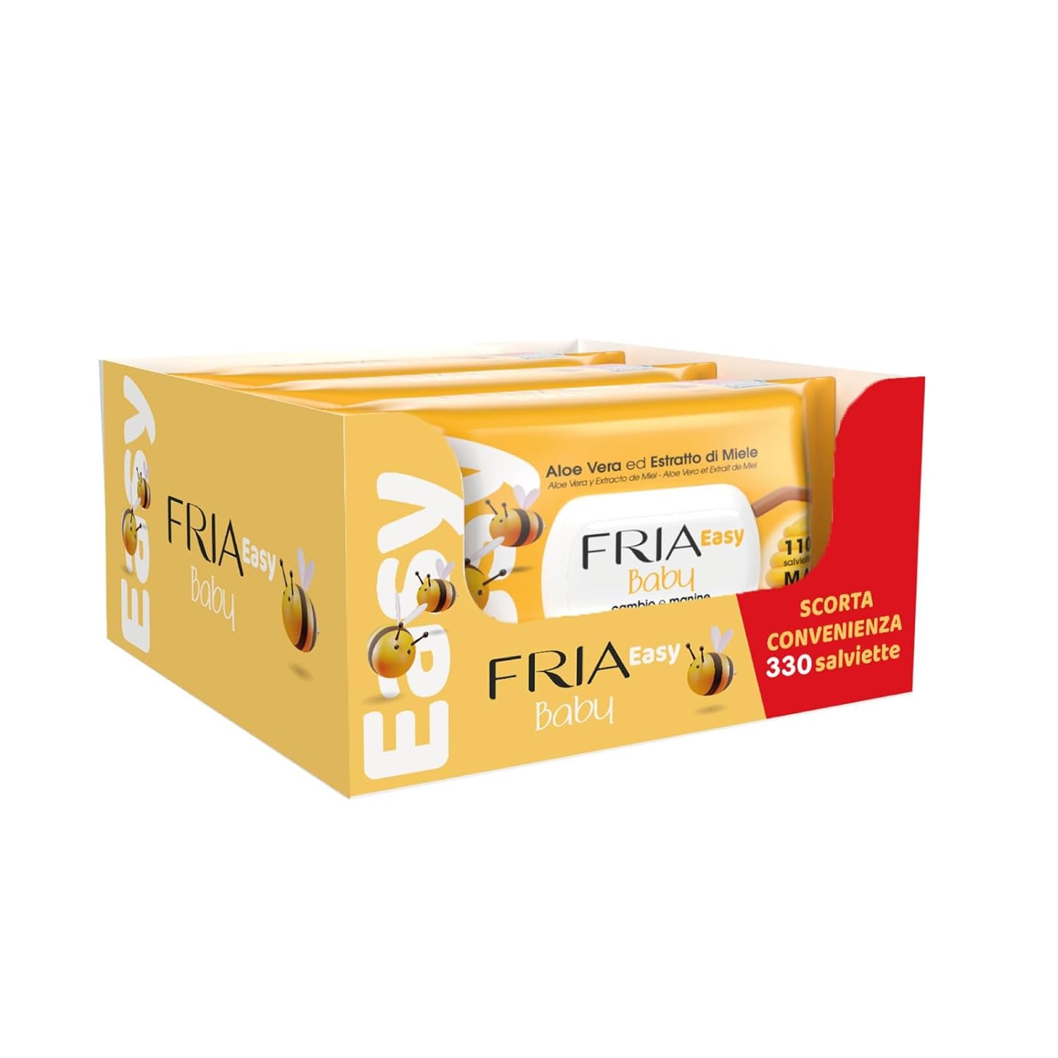 Șervețele umede Easy Baby, cu aloe vera și extract de miere cu efect hidratant pentru piele, testate dermatologic, pachet de 20 de șervețele